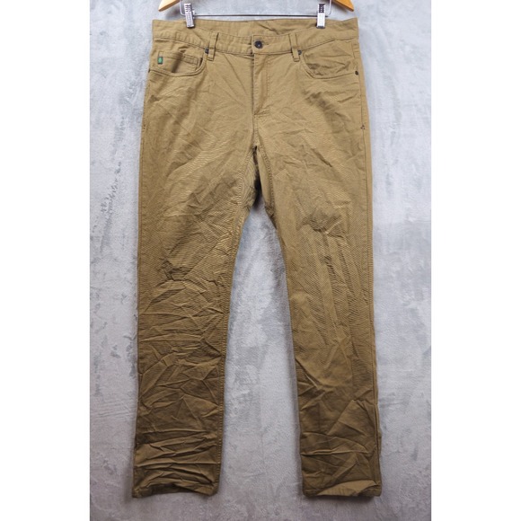 Stio Rivet Canvas Pants Mens 36L 37x33.5 Short Organic Cotton Khaki Tan Stretch - Picture 1 of 6